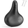 imageROCKBROS Comfortable Bike Seat Cushion Dual Shock Absorber Bike Saddle Waterproof Wide Soft Bicycle Seat for Mountain Road Bike Accessories for Men WomenStyle 1