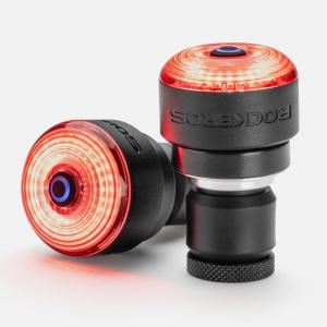 imageROCKBROS Bike Handlebar End Plugs Light Brake Sensing Rear Bike Light Rechargeable Light for Bicycle IPX6 Waterproof