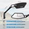 imageROCKBROS Newest Bike Mirrors Handlebar Mount Rearview Mirror HD BlastResistant Allround Angle Adjustable Retractable Bicycle Mirror for Ebike 2126mm Handlebarblackleft and right