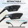 imageROCKBROS Newest Bike Mirrors Handlebar Mount Rearview Mirror HD BlastResistant Allround Angle Adjustable Retractable Bicycle Mirror for Ebike 2126mm Handlebarblackleft and right