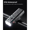 imageROCKBROS Super Bright Bike Light 800Lumens Type C Rechargeable Bike Headlight Led IPX6 Waterproof Bike Front Light 5 Modes Aluminum Alloy Bike Light for Night Riding