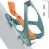 imageROCKBROS Bike Water Bottle Cage with Builtin Tire Levers 2 in 1 Lightweight Bike Bottle Holder Adjustable Slide Entry Bicycle Cup Holder for MTB Road Bike GreenBlue and orange