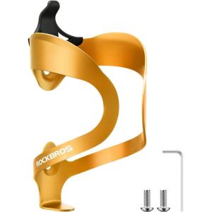 imageROCKBROS Bike Water Bottle Cage  Lightweight Sturdy Aluminum Alloy for Road ampamp Mountain BikesA1  Gold