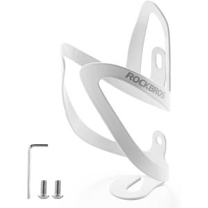 imageROCKBROS Bike Water Bottle Cage Durable Aluminum Alloy Bike Cup Holder Lightweight Water Bottle Holder Universial Bike Bottle Cage for Road Mountain BikesA1  WHITE