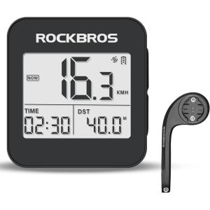 imageROCKBROS GPS Bike Computer with Mount Cycling Computer with Automatic Backlight Bicycle Odometer IPX6 Waterproof and 600mAH Battery Large Display Screen
