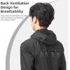 imageROCKBROS Cycling Rain Jacket Mens Rain Jackets Waterproof with Hood Windbreaker Cycling Rain Gear Lightweight ReflectiveBlack