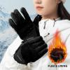 imageROCKBROS Winter Gloves Men Women Long Black Windproof Cycling Gloves Touch Screen Thermal Gloves for Running Driving Workblack
