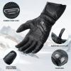 imageROCKBROS Winter Motorcycle Gloves Touchscreen Windproof Riding Gloves Warm Motorbike Gloves Shock and Abrasion Resistant Carbon Fiber Hard Knuckle Gloves for Protection