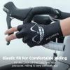 imageROCKBROS Cycling Gloves Half Finger Bike GlovesShock Absorption Mountain Bike Gloves Padded Mens Biking Gloves Breathable Bike Riding Gloves for Spring SummerWhite