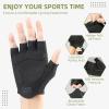 imageROCKBROS Cycling Gloves for Men Women  Half Finger Breathable Bike Gloves  ShockAbsorbing Padded Gloves for Cycling Workout Outdoor SportsBlack