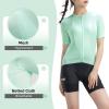imageROCKBROS Cycling Jersey Women Breathable Bike Jersey Cycling Clothing Women Cycling TopsGreen
