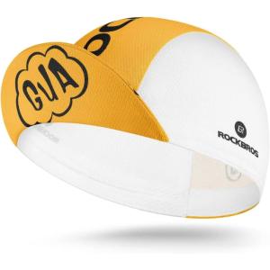 imageROCKBROS Cycling Cap Lightweight Cycling Hat with Sun Visor Breathable Under Helmet Cap Sun Protection Bike Hat CartoonA5  Yellow