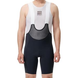 imageROCKBROS Mens Cycling Bib Shorts Breathable Cycling Bibs Men with Pockets Bicycle Padded Riding Tights for Long Ride