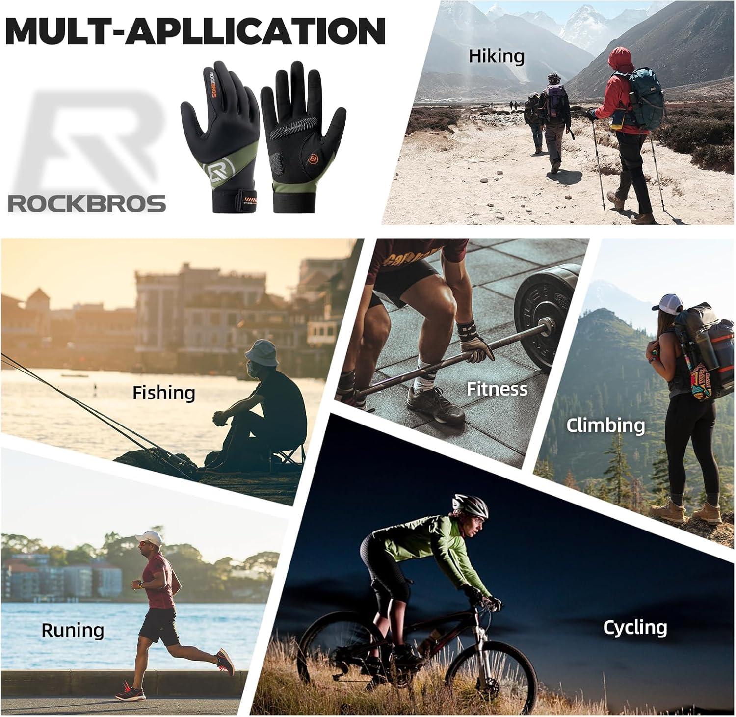 imageROCKBROS Cycling Gloves for Men Women Mountain Bike Gloves TouchscreenUS LASIA XL