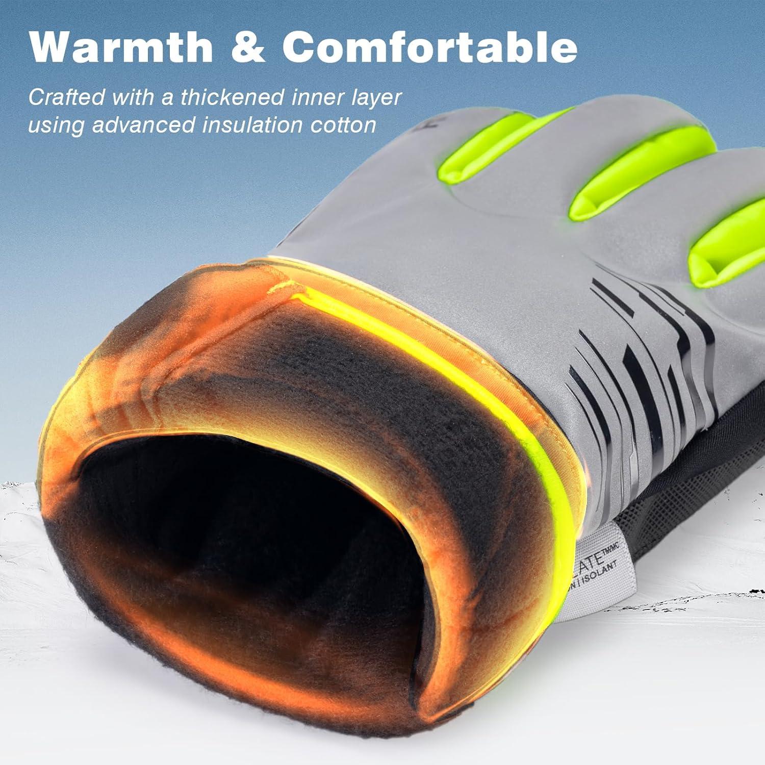 imageROCKBROS Winter Gloves for Cold Weather Cycling Gloves for Men Women Water Resistant Touch Screen Windproof Thermal Gloves for Running Cycling Driving Hiking