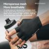 imageROCKBROS Cycling Gloves for Men Women  Breathable Gel Pad Road Mountain Bike Gloves  Touch Screen AntiSlip MTB Gloves for Cycling Workout Outdoor SportsBreathable Half Black
