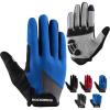 imageROCKBROS Cycling Gloves for Men Women  Breathable Gel Pad Road Mountain Bike Gloves  Touch Screen AntiSlip MTB Gloves for Cycling Workout Outdoor SportsFull Blue