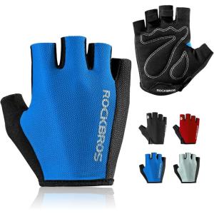 imageROCKBROS Cycling Gloves for Men Women  Breathable Bike Gloves  Half Finger Gloves for Daily Cycling Workout Outdoor SportsBlue