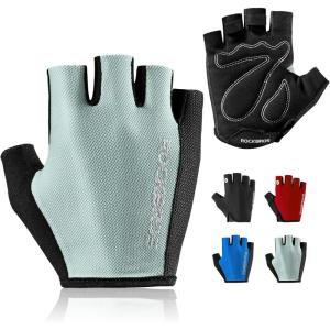 imageROCKBROS Cycling Gloves for Men Women  Breathable Bike Gloves  Half Finger Gloves for Daily Cycling Workout Outdoor SportsGrey