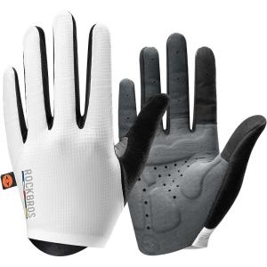 imageROCKBROS Road to Sky Cycling Gloves  Italian Elastic Interface DoubleArrow Palm Pad ShockAbsorbing Lightweight Breathable Touchscreen Bike Gloves for Road ampamp Mountain Biking