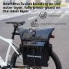 imageROCKBROS Rear Rack Bike Bag Waterproof Bike Rack Bag with Helmet Fixing Buckle Rear Bike Rack Bag Detachable Shoulder Straps Convertible Backpack Fit for All Pillion Racks 18L Capacity