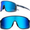 imageROCKBROS Polarized Cycling Glasses Baseball Sunglasses Polarized Sunglasses for Men Womens UV400 Sports SunglassesDeep Greyblue