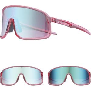 imageROCKBROS Photochromic Sunglasses for Men Women Cycling Glasses UV Protection Sports SunglassesPinkgrey Pink to Light Blue
