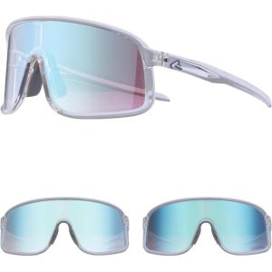 imageROCKBROS Photochromic Sunglasses for Men Women Cycling Glasses UV Protection Sports SunglassesTransparent Grey to Light Blue