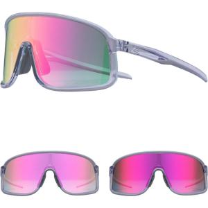 imageROCKBROS Photochromic Sunglasses for Men Women Cycling Glasses UV Protection Sports SunglassesTransparent Purple Grey to Pink