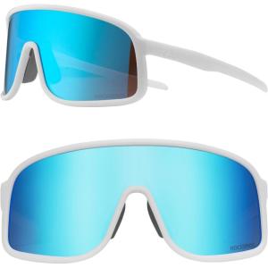 imageROCKBROS Polarized Cycling Glasses Baseball Sunglasses Polarized Sunglasses for Men Womens UV400 Sports SunglassesWhiteblue