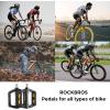 imageROCKBROS Mountain Bike Pedals Bicycle Nylon Pedals 916 Inch Sealed Bearing Lightweight Platform for Road Mountain BMX MTB Bikeblack