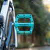 imageROCKBROS Mountain Bike Pedals Bicycle Nylon Pedals 916 Inch Sealed Bearing Lightweight Platform for Road Mountain BMX MTB Bikeblue