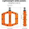 imageROCKBROS Mountain Bike Pedals Bicycle Nylon Pedals 916 Inch Sealed Bearing Lightweight Platform for Road Mountain BMX MTB Bikeorange