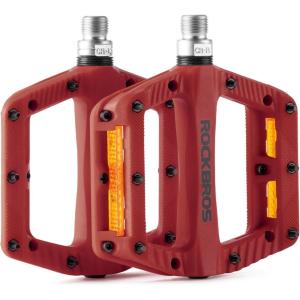 imageROCKBROS Mountain Bike Pedals Bicycle Nylon Pedals 916 Inch Sealed Bearing Lightweight Platform for Road Mountain BMX MTB Bikered