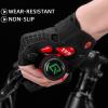 imageROCKBROS Winter Cycling Gloves Winter Bike Gloves with Full Finger Windproof AntiSlip Thermal Gloves for CyclingBikingRunning BlueHalf Red