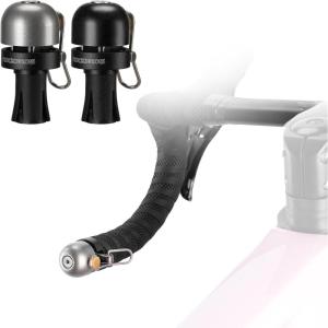 imageROCKBROS Bike Bell Copper Alloy Bicycle Bell Road Bike Bells for Adults with 100dB Lound Sound and Fit for 087in222 mm Bicycle End PlugBlackSilver