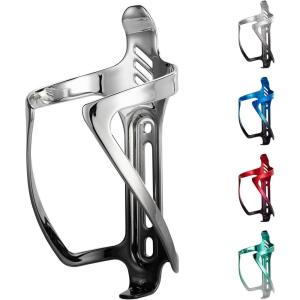 imageROCKBROS Bike Water Bottle Holder Aluminum Alloy Bike Bottle Cage Lightweight Bike Cup Holder for Road Mountain BikesGlossy silverblack
