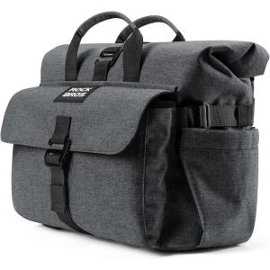 imageROCKBROS Brompton Handlebar Bag 9L15L Adjustable Capacity Bag for Brompton Folding BikeMultifunctional RollTop QuickRelease Fit for CommutingBlack