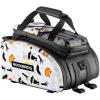 imageROCKBROS Bike Rack Bag Trunk Halloween Pattern Waterproof Bike Bags for Bicycle Rear Rack EVA Hard Shell Bicycle Rear Seat Cargo Pack Pannier 35LWhite