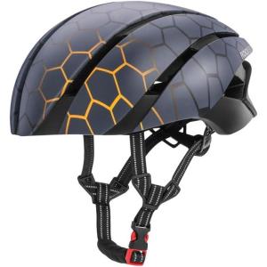 imageROCKBROS Adult Bike Helmet Streamlined Aerodynamic Comfortable Y  Shaped Strap Cycling Helmet for Men Women 5862 cm Reflective Adjustable Webbing for Road ampamp Mountain BikingPatterned