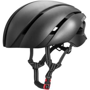imageROCKBROS Adult Bike Helmet Streamlined Aerodynamic Comfortable Y  Shaped Strap Cycling Helmet for Men Women 5862 cm Reflective Adjustable Webbing for Road ampamp Mountain BikingBlack