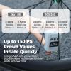 image:imageROCKBROS Tiny Emergency Bike Pump HW140 with Gauge Max 150 PSI Electric Mini Pump with Protective Silicone Cover Fully Charged Inflate 1x 700  25C Tire Hose for Bike MTB BallsHW140 Dual Pack