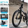 image:imageROCKBROS SNK 20Inch Folding Bike 366 lb Portable Lightweight HighCarbon Steel Electrophoretic Frame Shimano 7SpeedBlue