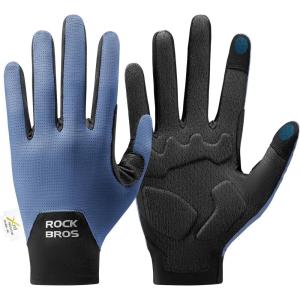 image:imageROCKBROS Cycling Gloves for Men Women XRD Shock Absorbing Bicycle Riding AntiSlip Breathable Full Finger UVSunProtection Gloves for RoadMountain amp Electric BikeEBike CommuterBlue