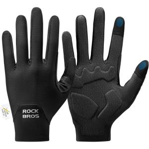image:imageROCKBROS Cycling Gloves for Men Women XRD Shock Absorbing Bicycle Riding AntiSlip Breathable Full Finger UVSunProtection Gloves for RoadMountain amp Electric BikeEBike CommuterBlack