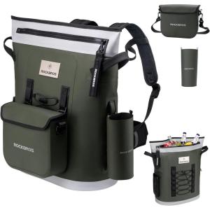 image:imageROCKBROS Soft Cooler Bag with Removeable Pockets Large Cooler Backpack for 36 Can LeakProof amp Portable Cooler Bags Insulated for Summer Travel Camping Beach PicnicGray