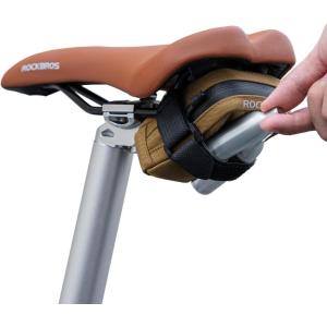 image:imageROCKBROS Bike Saddle Bag  Small Lightweight and Portable Under Seat Bag for Road BikesBrown