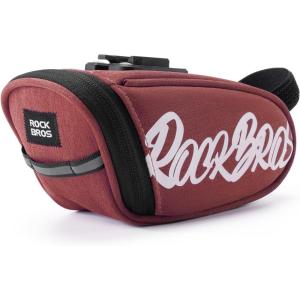 image:imageROCKBROS Bike Saddle Bag Lightweight 120g Bicycle Seat Bag with LED Light Hanging amp Reflective Logo Waterproof 3D Shell Bike Storage Bag for Road amp Mountain BikesBlackRed