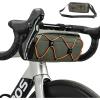 image:imageROCKBROS Bike Handlebar Bag 22L Bicycle Handle Bar Bag Portable Bike Front Bag Handlebar Storage Bag with Shoulder StrapDark Green
