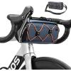 image:imageROCKBROS Bike Handlebar Bag 22L Bicycle Handle Bar Bag Portable Bike Front Bag Handlebar Storage Bag with Shoulder StrapNavy Blue